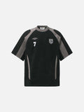 DAXUEN Retro letter badge contrast color short sleeve t-shirt
