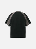 DAXUEN Retro letter badge contrast color short sleeve t-shirt