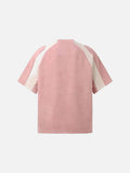 DAXUEN Retro letter badge contrast color short sleeve t-shirt