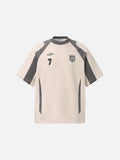 DAXUEN Retro letter badge contrast color short sleeve t-shirt