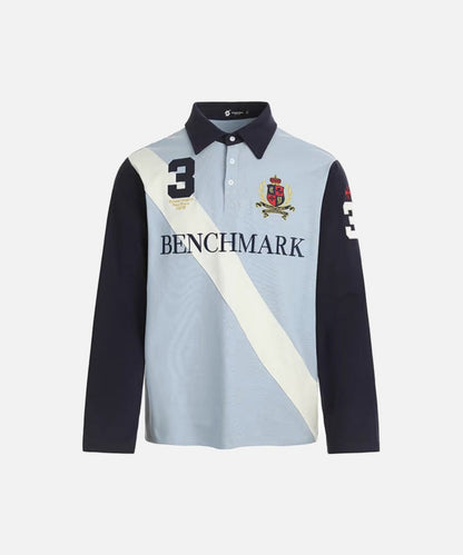 DAXUEN Retro long sleeve polo shirt with contrasting sleeves and collar