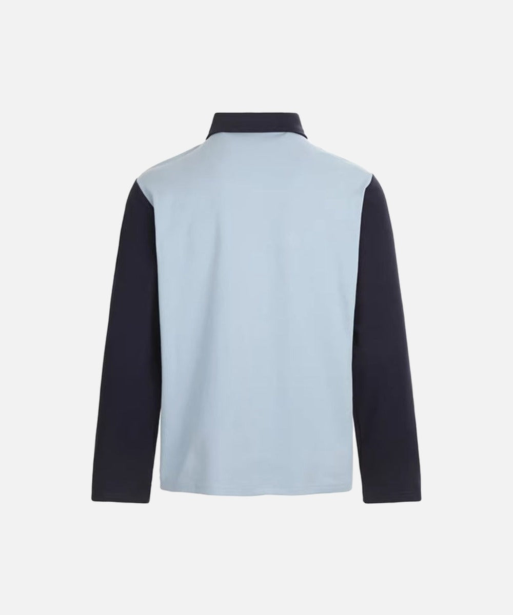 DAXUEN Retro long sleeve polo shirt with contrasting sleeves and collar