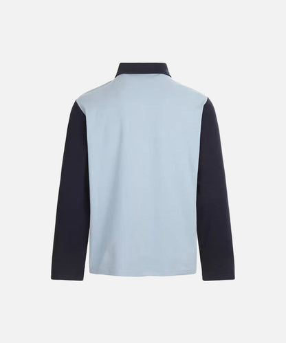 DAXUEN Retro long sleeve polo shirt with contrasting sleeves and collar