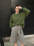 DAXUEN High-waisted wide-leg culotte shorts with micro-check pattern — model photo