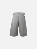 DAXUEN High-waisted wide-leg culotte shorts with micro-check pattern