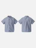 DAXUEN Men's short-sleeved plaid button-up shirt