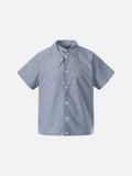 DAXUEN Men's short-sleeved plaid button-up shirt