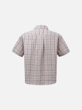 DAXUEN Retro plaid short-sleeved shirt