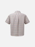 DAXUEN Retro plaid short-sleeved shirt