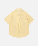 DAXUEN Retro puppy print button-up shirt with faux tie detail