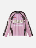 DAXUEN pink retro racing long sleeve t-shirt