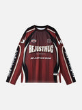 DAXUEN pink retro racing long sleeve t-shirt