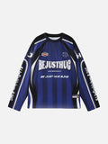 DAXUEN pink retro racing long sleeve t-shirt