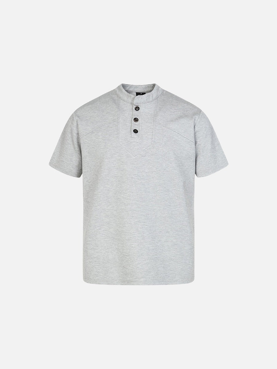 DAXUEN Retro stand-collar short-sleeve shirt