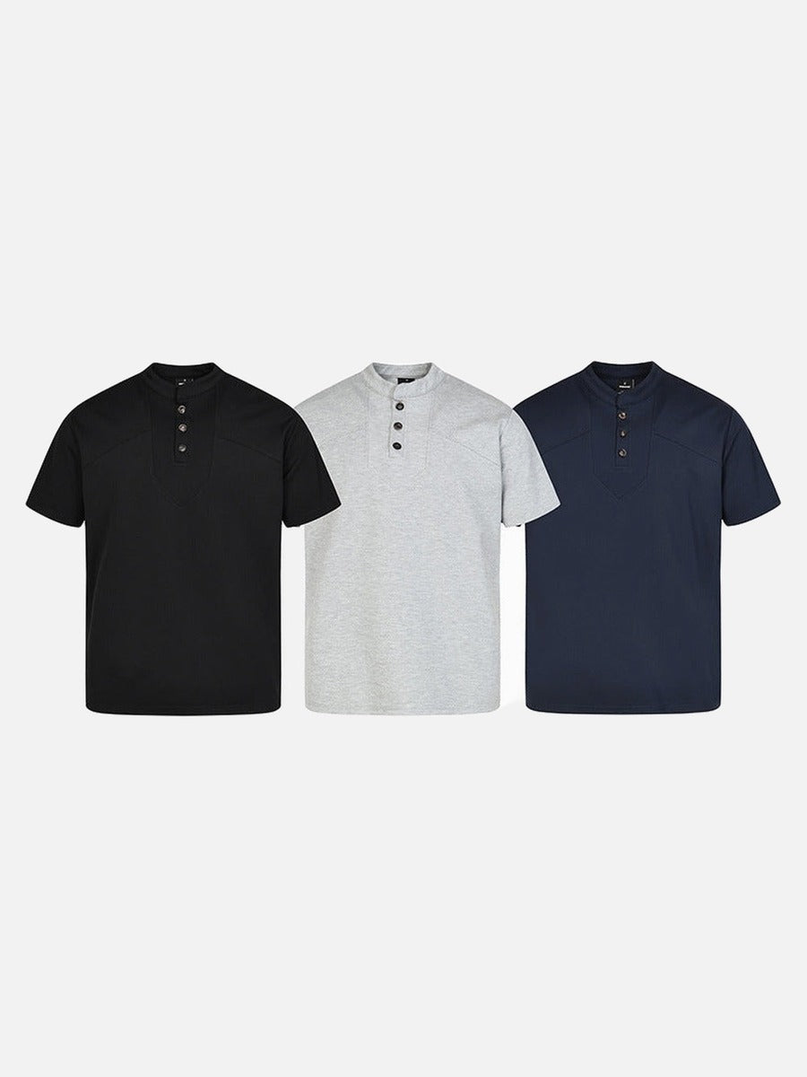 DAXUEN Retro stand-collar short-sleeve shirt