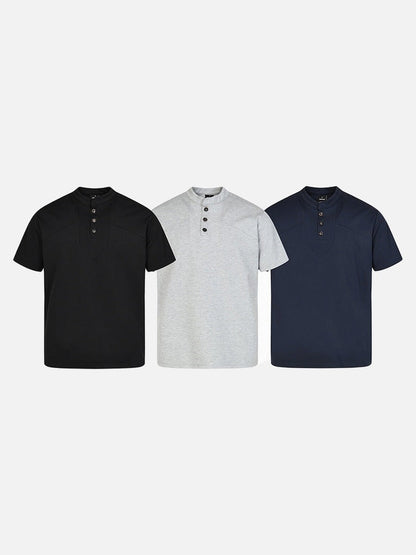 DAXUEN Retro stand-collar short-sleeve shirt
