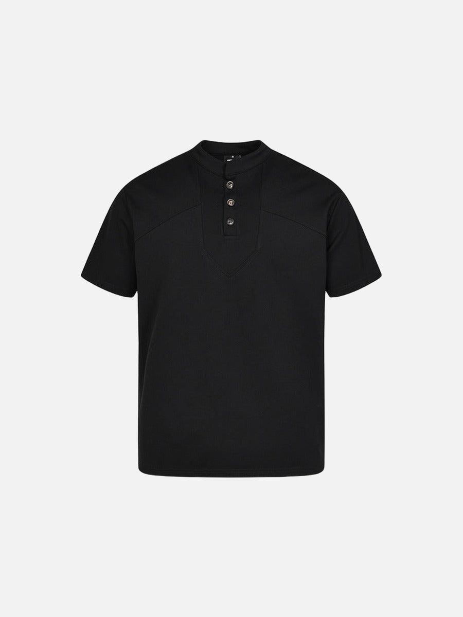 DAXUEN Retro stand-collar short-sleeve shirt