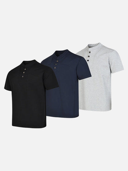 DAXUEN Men's short-sleeve stand-up collar polo shirt