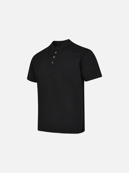 DAXUEN Men's short-sleeve stand-up collar polo shirt