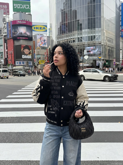 DAXUEN Light to medium blue denim wide-leg jeans — model photo