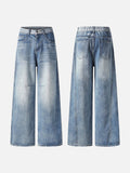 DAXUEN Light to medium blue denim wide-leg jeans