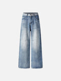DAXUEN Light to medium blue denim wide-leg jeans