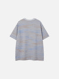 DAXUEN Loose-fitting striped Henley T-shirt