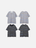 DAXUEN Loose-fitting striped Henley T-shirt