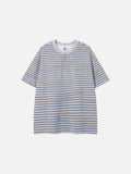 DAXUEN Loose-fitting striped Henley T-shirt