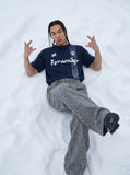 DAXUEN Short-sleeve T-shirt with graphic and stripes — model photo