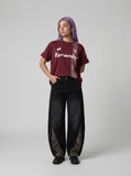 DAXUEN Short-sleeve T-shirt with graphic and stripes — model photo