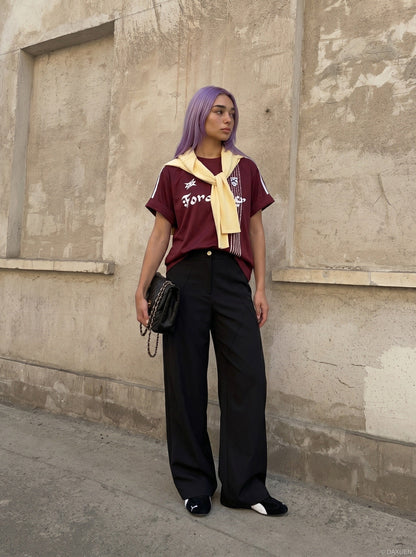 DAXUEN Short-sleeve T-shirt with graphic and stripes — model photo