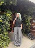 DAXUEN Retro striped half-zip polo shirt — model photo