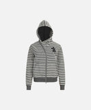 DAXUEN Striped hooded zip-up jacket