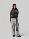DAXUEN Striped hooded zip-up jacket — model photo