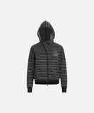 DAXUEN Striped hooded zip-up jacket