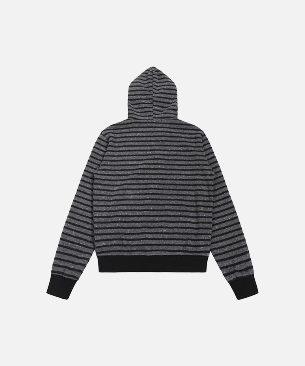 DAXUEN Striped hooded zip-up jacket