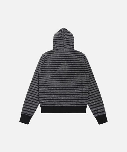 DAXUEN Striped hooded zip-up jacket