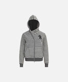 DAXUEN Striped hooded zip-up jacket