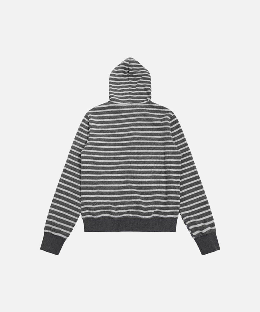 DAXUEN Striped hooded zip-up jacket