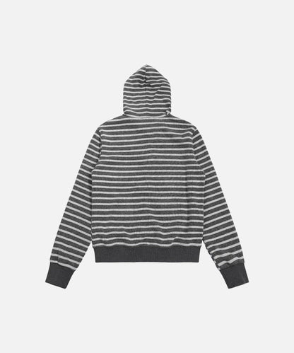 DAXUEN Striped hooded zip-up jacket