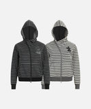 DAXUEN Striped hooded zip-up jacket