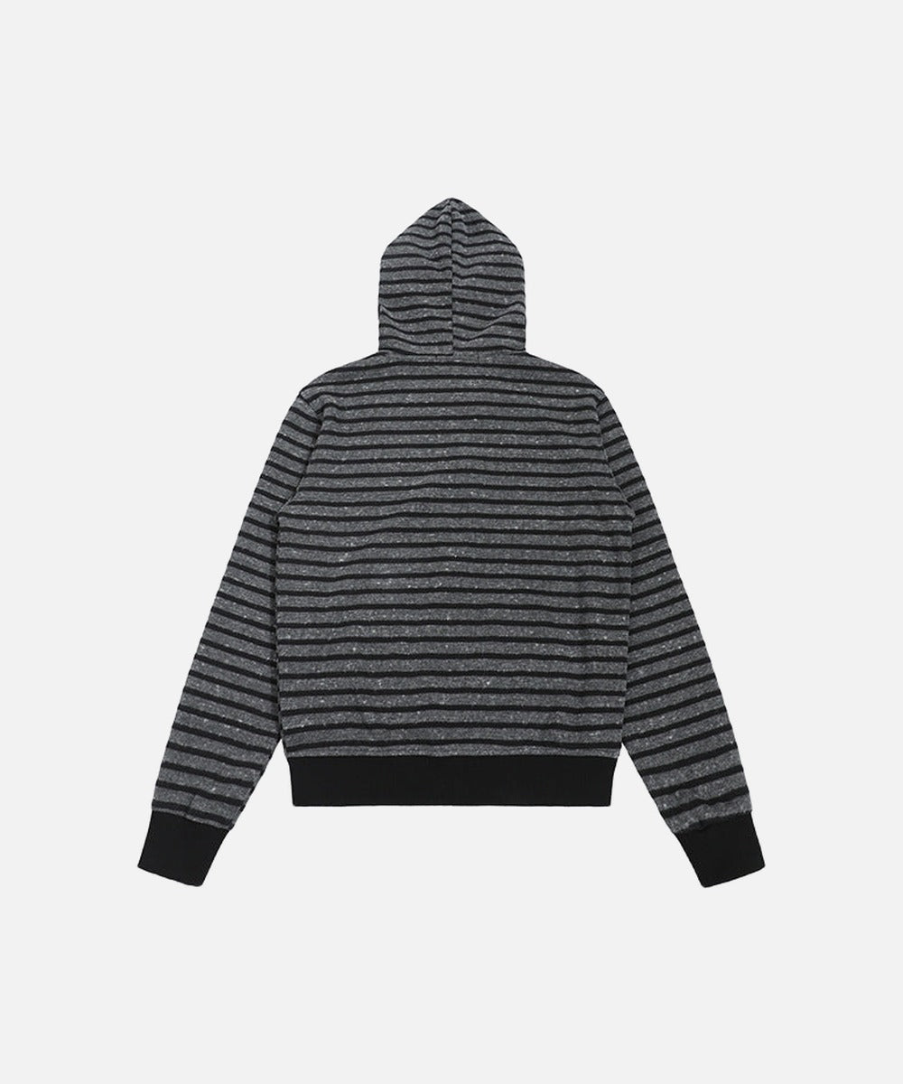 DAXUEN Striped hooded zip-up jacket