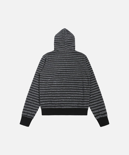 DAXUEN Striped hooded zip-up jacket