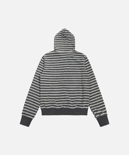 DAXUEN Striped hooded zip-up jacket