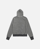 DAXUEN Striped hooded zip-up jacket