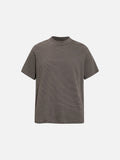 DAXUEN Retro striped mock neck short-sleeve t-shirt