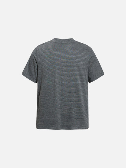 DAXUEN Retro striped mock neck short-sleeve t-shirt