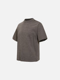 DAXUEN Retro striped mock neck short-sleeve t-shirt