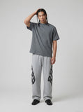 DAXUEN Retro striped mock neck short-sleeve t-shirt — model photo